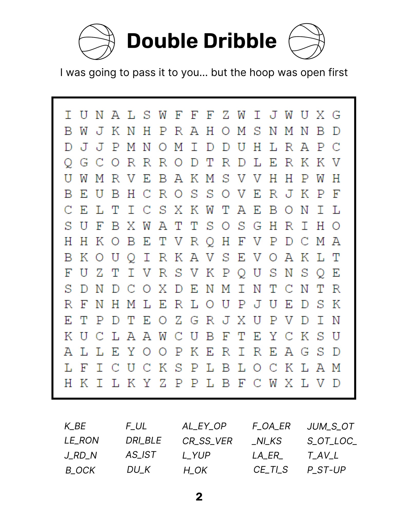 Missing Link Wordsearch Puzzle New Type of Word Search Double the Trouble Two Level Search PDF ...