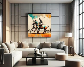 Polo A Game Of Polo Sportsmanship Horses Outdoor Adventure Competition Action Sports Art Three  Sizes 24X24   20X20  18 X18