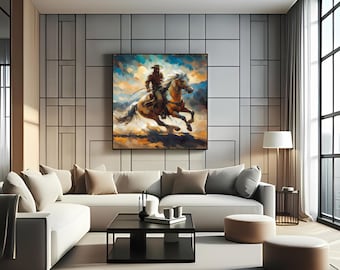 Cowboy The Iconic Cowboy Mastery Of Riding A Horse Is Just One Part Of The Job Outdoors Adventure Custom Print