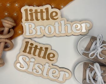 Engraved Big Brother/Sister Announcement Sign:  Wood Photo Prop