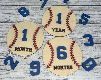 Baseball Baby Milestone Markers: Interchangeable Photo Props
