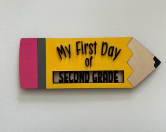 Personalized First and Last Day of School Pencil Sign: Interchangeable Photo Prop