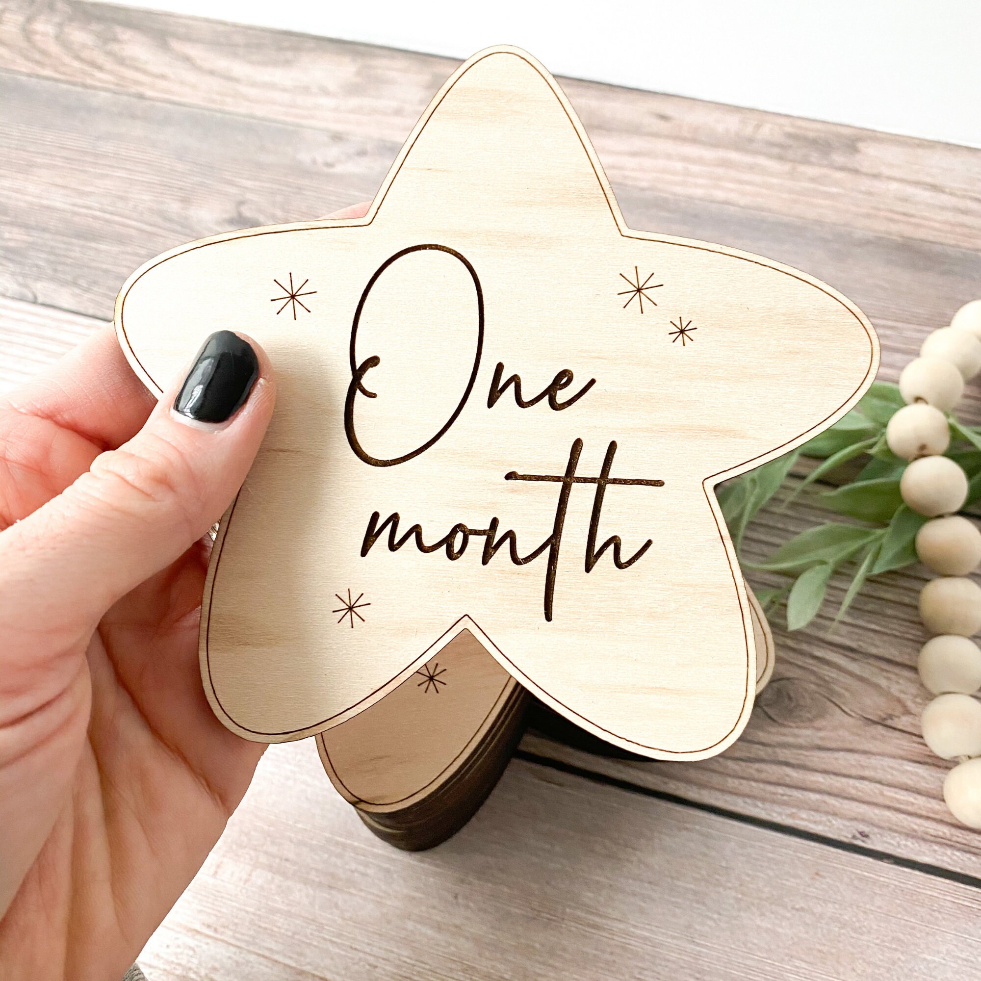 Star Milestones| Monthly Milestone Markers| Photo Props| Wooden Baby ...