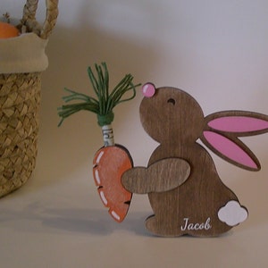 Personalized Easter Bunny Money Holder: Distressed Baltic Birch Place Marker