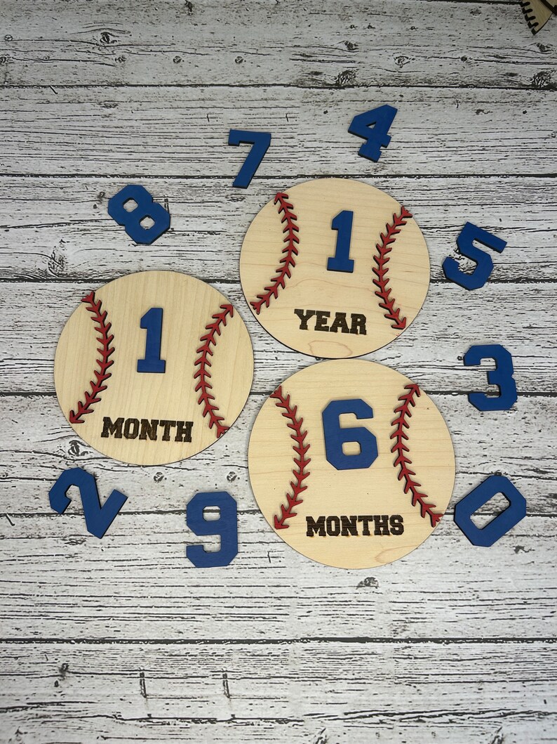 Baseball Baby Milestone Markers: Interchangeable Photo Props - Etsy
