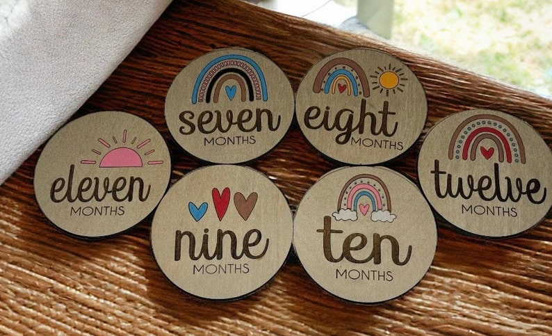 Boho Rainbow Baby Nursery Milestone Discs Baby Shower Gift Idea Photo ...