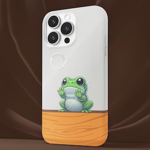 Grön trädgroda Tufft telefonskal för Apple iPhone, Dumpy Tree Frog, Grodaälskare Gåva, Terrarium Gåva