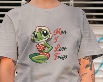 Man I Love Frogs T-Shirt, Funny Frog Shirt, Cute Frog Tee, Frog Lover Gift, Vintage Style Frog Shirt, Funny Animal Tee