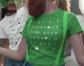 St Patrick's Day Unisex Softstyle T-Shirt | Shamrock Shenanigans Shirt | Clover Dark Beer Lucky Tee | St Paddy's Irish Gift