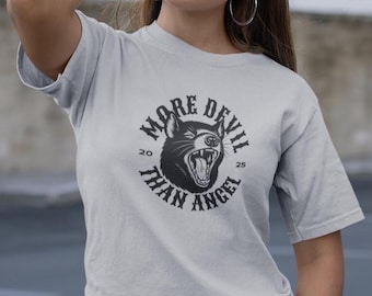 More Devil Than Angel | Tasmanian Devil Unisex Graphic Tee for Casual Wear, Gifts, Tasmanian Devil Tee, Gift for Nature Lovers