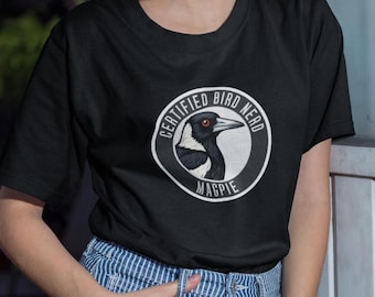Certified Bird Nerd T-Shirt | Australian Magpie | Aussie Bird Tee | Wildlife Nerd Shirt