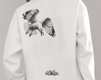 Sudadera unisex con cuello redondo y estampado de gaviota, jersey de playa retro, regalo para amantes de las aves, sudadera con gráfico del océano, top vintage junto al mar