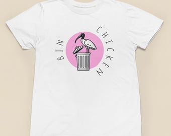 Bin Chicken Unisex Softstyle T-Shirt | Bird Lover T-Shirt | Gift for Bird Nerd | White Ibis