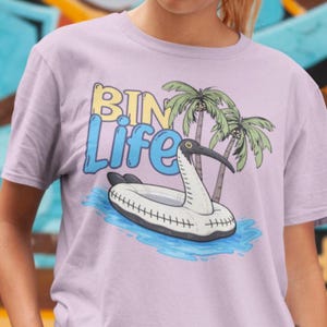 Maglietta con ibis e cestino della spazzatura, maglietta divertente con pollo e cestino, maglietta estiva Comfort Colors, maglietta con ibis australiano, maglietta con grafica di uccello da spiaggia, regalo australiano