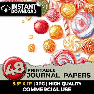 Assorted Candies Journal Papers Printable Pages Ephemera Scrapbooking Collage Card Making Art Journal Supplies Sublimation