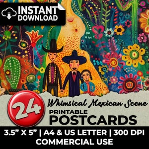 Excêntrico cena mexicana lixo diário cartões postais imprimíveis lixo diário kit efêmera papéis digitais scrapbooking diário páginas a4 carta dos eua