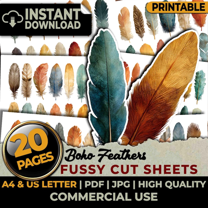 Feather Printable Template Etsy