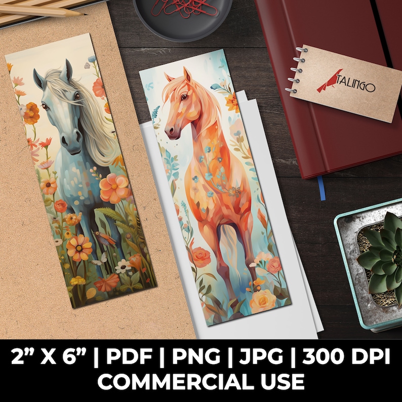Horse Bookmarks, Sublimation, Horses, Whimsical, Bookmarks, Ephemera ...