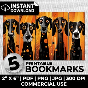 Dog bookmark, sublimation, dogs, whimsical, bookmarks, ephemera printable bookmarks set, romantic tags, journal pages, digital download, set