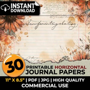 Vintage Sonnenblumen Rustikal Blumen Journal Papiere Printable Seiten Ephemera Scrapbooking Collage Journal Sublimation Distressed Decoupage