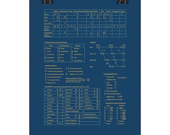 Blue International Phonetic Alphabet Chart - Textured Matte Posters