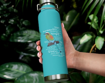 Polyglot Torogoz/ Guardabarranco / Tolobojo Ceja-Turquesa / Pájaro Toh - Insulated Water Bottle, Eco-Friendly Travel Flask