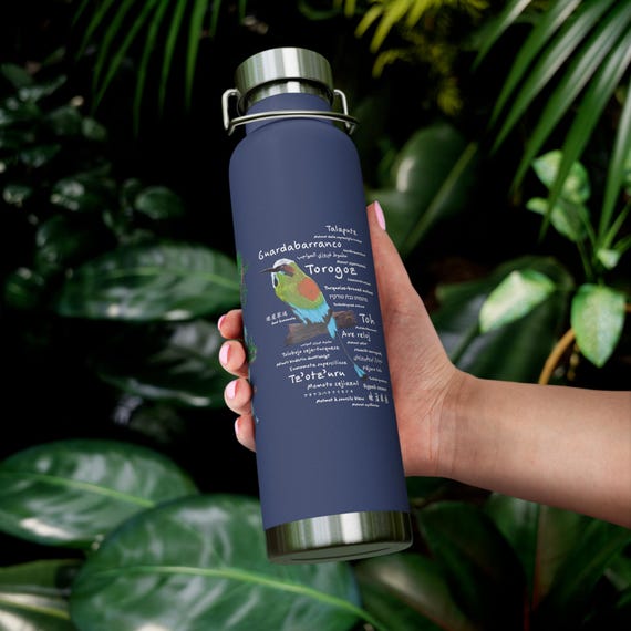 Polyglot Torogoz/ Guardabarranco / Tolobojo Ceja-Turquesa / Pájaro Toh - Insulated Water Bottle