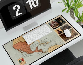 Historical Map of The Empire of Mexico 1822 Textured Poster Desk Mat / Mouse Pad