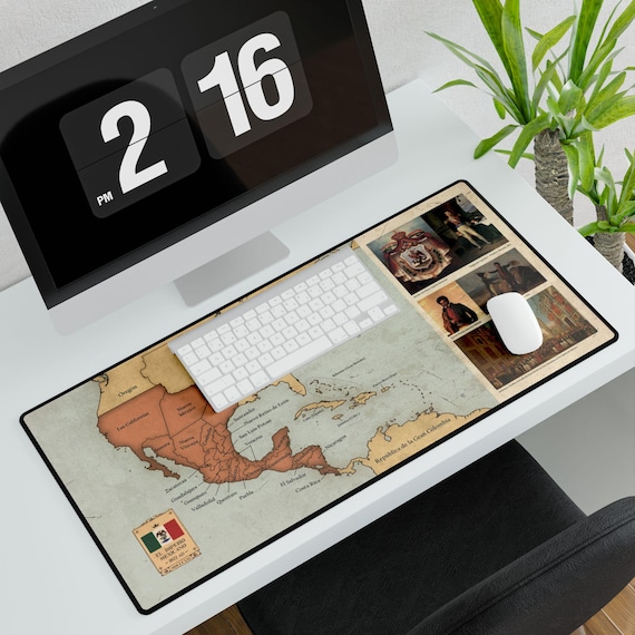Historical Map of The Empire of Mexico 1822 Textured Poster Desk Mat / Mouse Pad