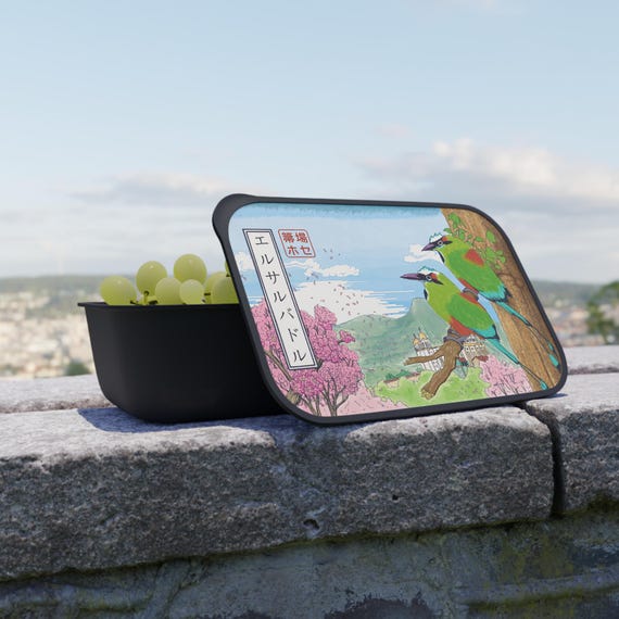 El Salvador - Torogoz - PLA Bento Box with Band and Utensils