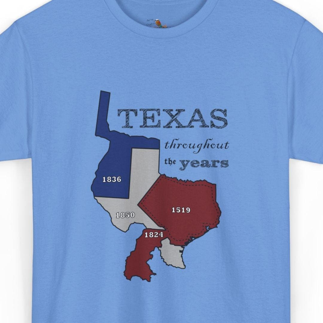 Texas Historical Borders Graphic T-shirt, History Enthusiast Gift