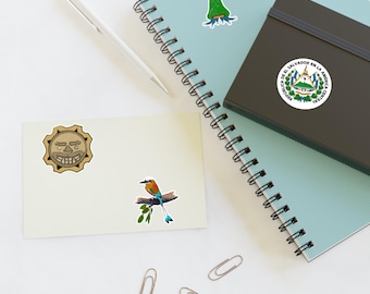 El Salvador Symbols Sticker Sheets - Scrapbooking Supplies, Journal Decor, Travel Enthusiast Gifts