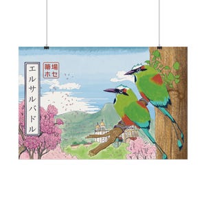 Japanese Style El Salvador - Torogoz  - Textured Matte Posters