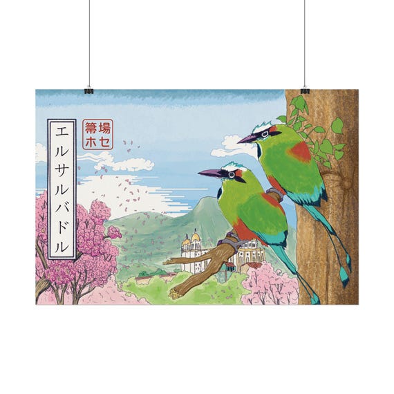 Japanese Style El Salvador - Torogoz  - Textured Matte Posters