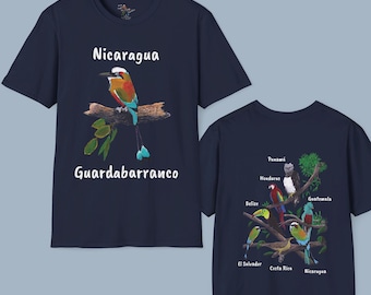 Nicaragua Guardabarranco, Centroamérica Aves Nacionales - Obra de arte original - Camiseta unisex
