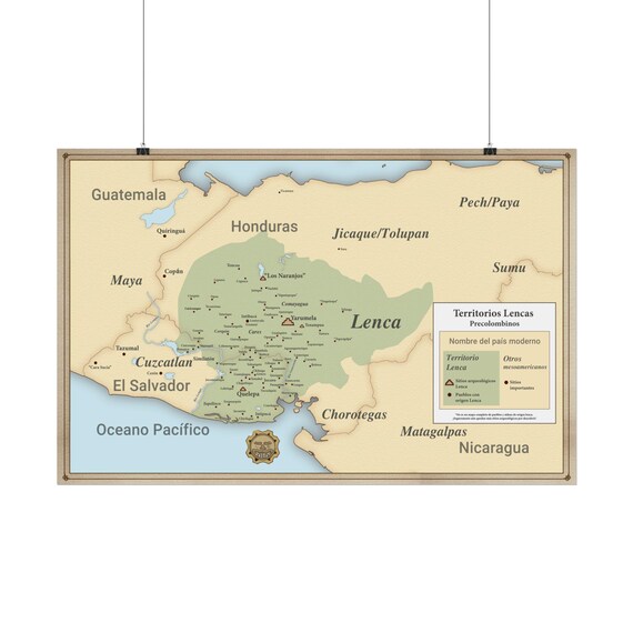 Lenca Central America Map Poster