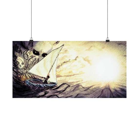 Sailing Away from Evil - Matte Horizontal Posters - Original Artwork