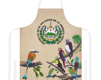 El Salvador and Central American birds Apron, Color Straps (AOP)