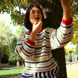 Handmade Crochet Striped Sweater - Unique Knit Jumper