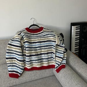 Crochet Sweater Pattern - Modern Oversized Sweater with Ribbed Cuffs, Bottom Hem, and Neckline - Digital PDF Tutorial