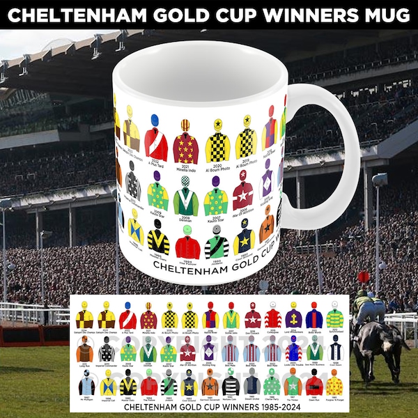 Horse Racing Cheltenham Gold Cup Winners 1985-2024 Mug Cup National Hunt Mug Great Christmas Birthday Gift For Racing Fans Updated for 2024