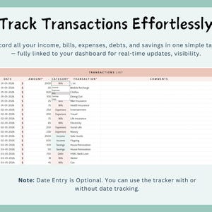 Excel Bi-Weekly Budget Planner Spreadsheet tracker (Digital Download) immagine 4