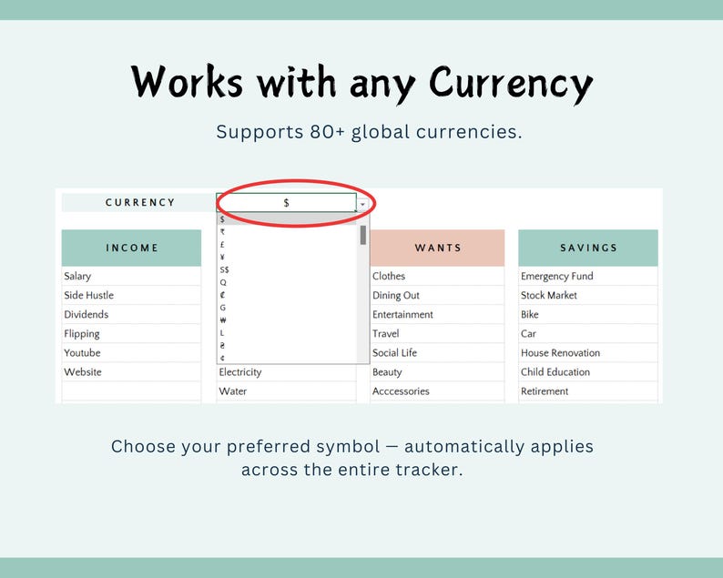 60/25/15 Budget Planner Excel Spreadsheet (Digital Download) imagen 7