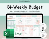 Excel Bi-Weekly Budget Planner Spreadsheet tracker (Digital Download)