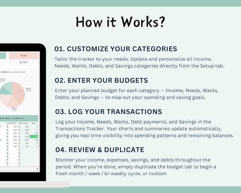 60/25/15 Budget Planner Excel Spreadsheet (Digital Download) imagen 10