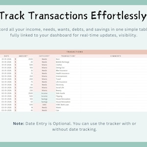 60/25/15 Budget Planner Excel Spreadsheet (Digital Download) imagen 5