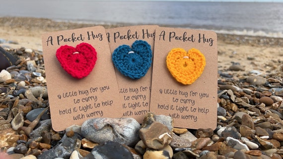Pocket Hug | Back to School Gift l Crochet Heart | Crochet Pocket Hug | Crochet Hug | Heart | Love Heart | Hug | Knitted l Handmade