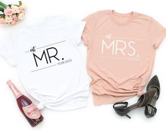 Personalized Mr and Mrs, Mr and Mrs Shirt, Just Married Shirt, Honeymoon Shirt, Wedding Shirt, Wife And Hubs Shirts, Just Married Shirts