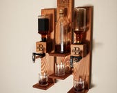 Personalized Whiskey Gift Set Liquor Dispenser, Wall Mounted Whiskey Dispenser, Custom Whiskey Storage with Glasses, Home Bar Decor Ideas
