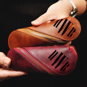 Custodia per occhiali in pelle da donna personalizzata, regali di compleanno personalizzati, regalo per fidanzata, scatola per occhiali con monogramma, custodia per occhiali, accessori in pelle
